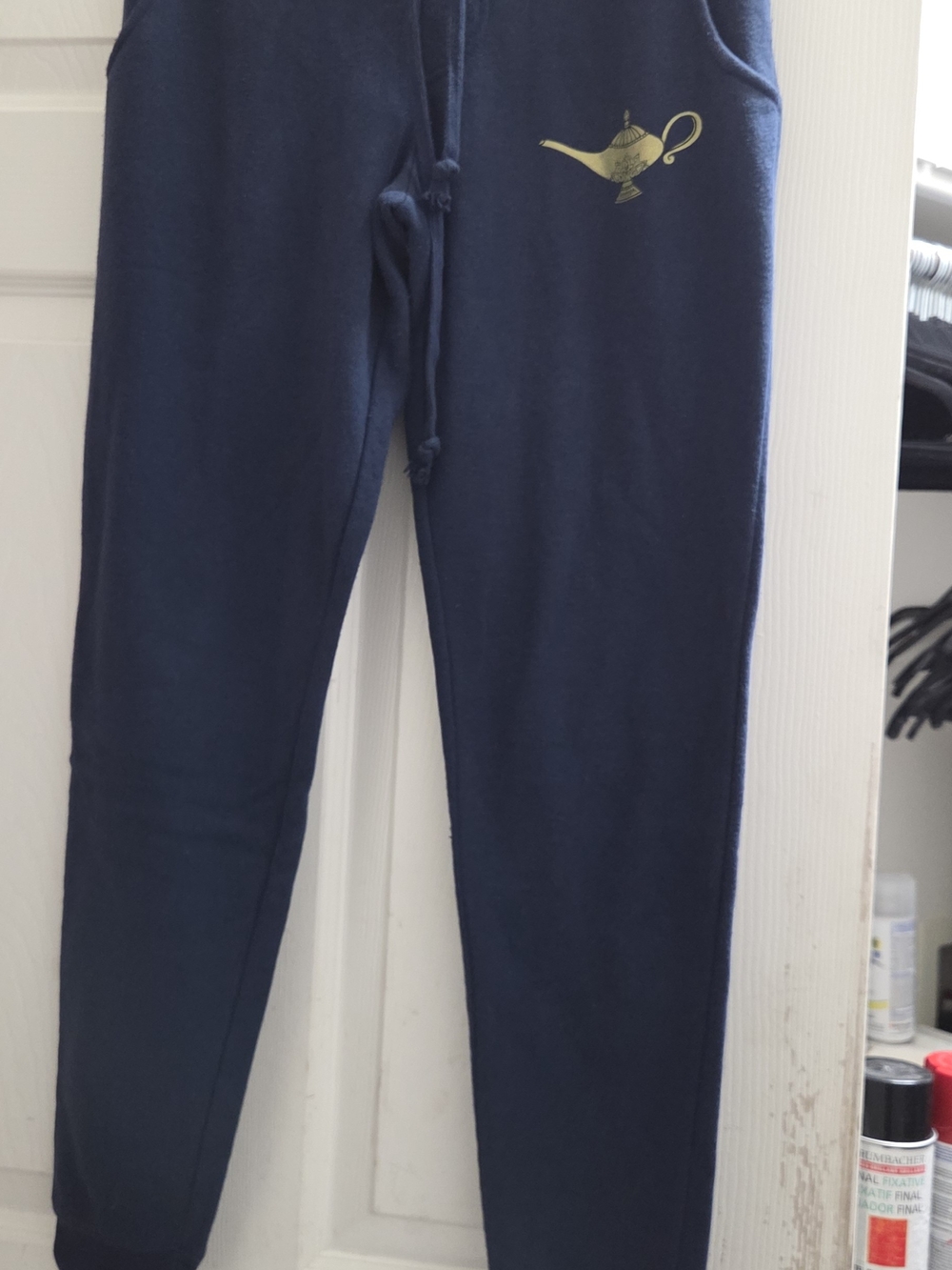Aladdin Navy Jogger Pants with Gold Lamp